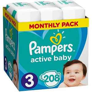 Pampers Active Baby Monthly Box S3 208ks