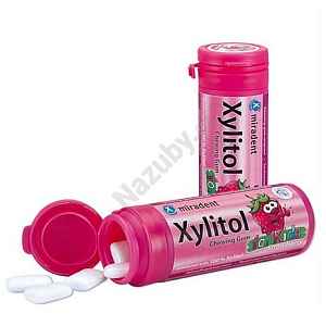 Miradent Xylitol DĚTSKÉ žvýkačky JAHODA 30 ks