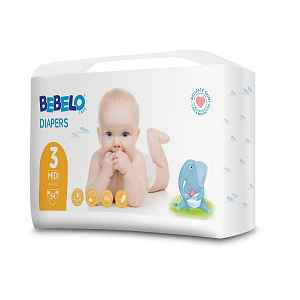 BEBELO Care Diapers Midi 3 dětské pleny 54 ks