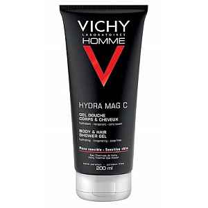 Vichy Homme Hydra Mag C Hydratační povzbuzující sprchový gel na tělo a vlasy 200ml