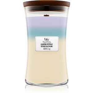 Woodwick Trilogy Calming Retreat vonná svíčka s dřevěným knotem 609,5 g