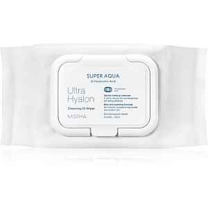 Missha Super Aqua 10 Hyaluronic Acid čisticí a odličovací ubrousky 30 ks