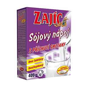 Sójový nápoj Zajíc s příchutí smetany, 400g