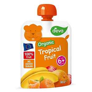 DEVA Ovocná kapsička 100% ovoce Tropické ovoce od 6.měsíce BIO 90 g