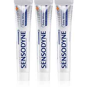 Sensodyne Extra Whitening bělicí zubní pasta s fluoridem pro citlivé zuby 3x75 ml