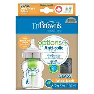 Dr.Brown´s láhev Options + Wide-Neck SKLO150 ml, 2ks