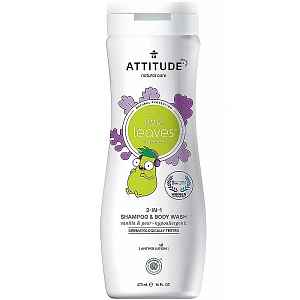 ATTITUDE Little leaves dětské tělové mýdlo a šampon 2 v 1 s vůní vanilky a hrušky 473 ml