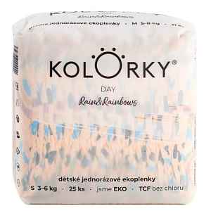 KOLORKY DAY Pleny jednorázové eko, déšť&duhy S (3-6 kg) 25 ks