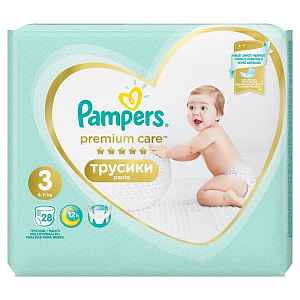 PAMPERS Premium Care Pants vel.3 Plenkové kalhotky 6-11kg  28 ks