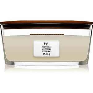 Woodwick White Teak vonná svíčka s dřevěným knotem (hearthwick) 453,6 g