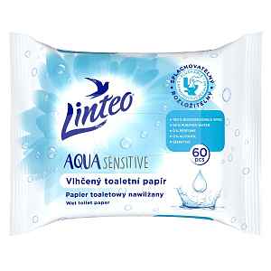 Linteo AQUA Sensitive splachovatelný vlhčený toaletní papír 60 ks
