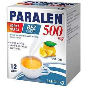 Paralen horký nápoj citron bez cukru 12 sáčků