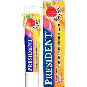 PresiDENT Zubní pasta děti 0-3r. malinová př. 30ml