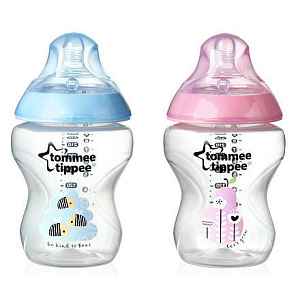 Kojenecká láhev s obrázky C2N, 2ks 260ml, 0+m
