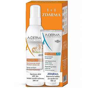 A-DERMA Protect Sprej pro děti SPF50+ 200 ml + Protect AH Reparační mléko po opalování 100 ml
