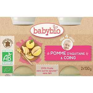 BABYBIO příkrm jablko s kdoulí 2x130 g