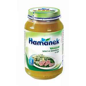 Hamánek telecí se špenátem a rýží